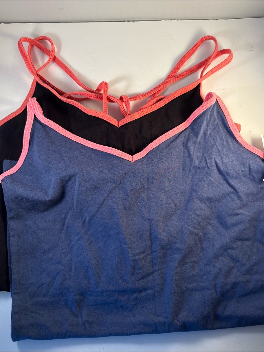 Lot of 2 Aeropostale Cami Tank Tops  V-Neck Women Sz‎ M Blue Black Strappy 1 New